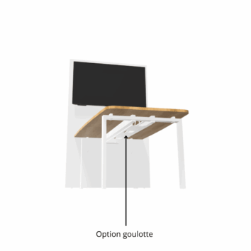 Table de visioconférence H72 et L140 cm - Gamme VisioConnect+ - Option goulotte