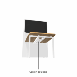 Table de visioconférence H72 et L180 cm - Gamme VisioConnect+ - Option goulotte