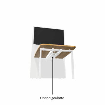 Table de visioconférence H72 et L180 cm - Gamme VisioConnect+ - Option goulotte
