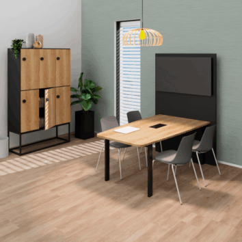 Table de visioconférence H72 et L180 cm - Gamme VisioConnect+ - ambiance simple