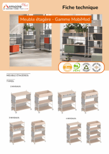 Visuel Fiche technique Meuble étagère - Gamme MobiMod