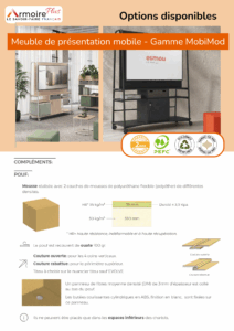 Visuel Options disponibles Meuble de présentation mobile - Gamme MobiMod