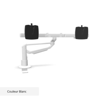 Bras support 2 écrans jusqu'à 32_ - Simple extension - Blanc