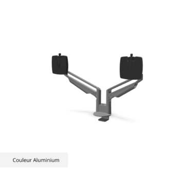 Bras support 2 écrans - simple extension - Aluminium
