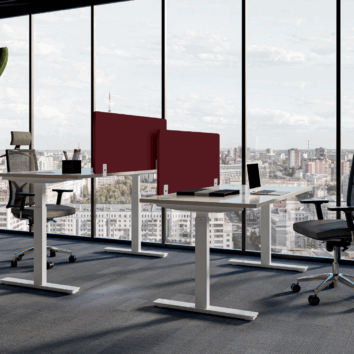 Bureau Droit Assis Debout électrique - Gamme évolution - Ambiance simple