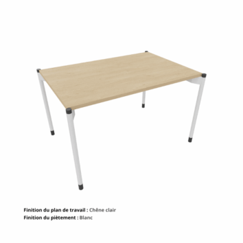 Bureau chene clair blanc - gamme Mobidesk
