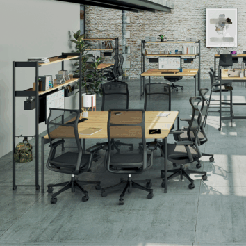 Bureau double open space gamme Mobidesk - ambiance simple