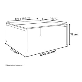 Bureau double open space gamme Mobidesk dimensions cm