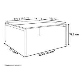 Bureau double open space gamme Mobidesk ses dimensions cm