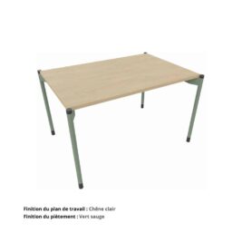 Bureau droit gamme Mobidesk chene claire vert sauge