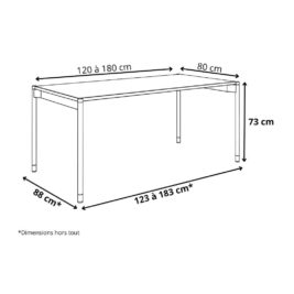 Bureau gamme Mobidesk dimensions cm