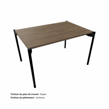 Bureau noyer carbone - gamme Mobidesk