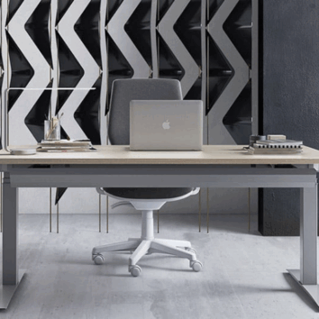 Bureau rectangulaire assis-debout électrique - L. 140 à 180 cm - 2 moteurs- Gamme Altitude