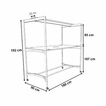 Dimension Table de coworking haute sur roulettes gamme Mobidesk
