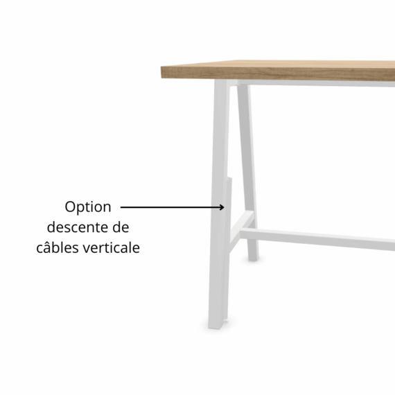 Option descente de câbles verticale - Gamme Harmonie Table Haute