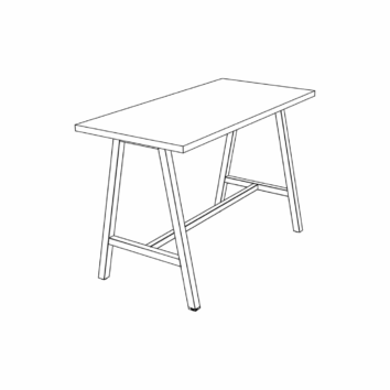 Table haute - Gamme Harmonie sans électrification - Dessin