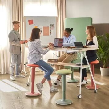 Table haute à roulettes L. 120 à 180 cm - Gamme MobiMod