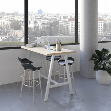Table haute de réunion de 6 personnes - Gamme Harmonie - Ambiance simple