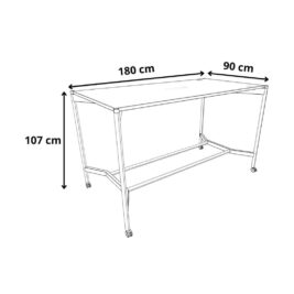 Table haute de réunion sur roulettes gamme Mobidesk dimensions