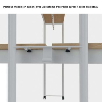 système d'accroche portique mobile pour Bureau Double Open space Gamme Mobidesk