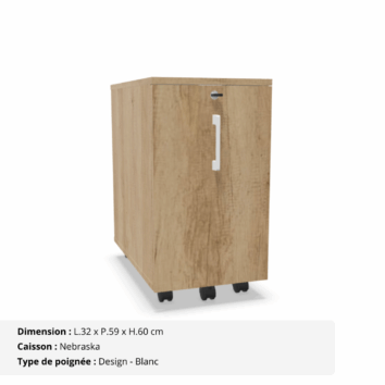 Caisson mobile slim - Gamme Cosy - Nebraska et Design Blanc