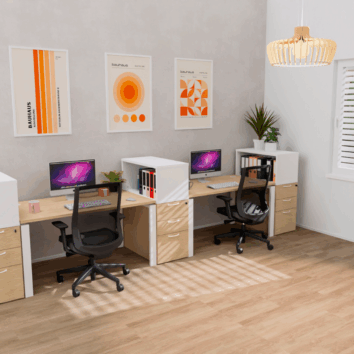 Caissons hauteur bureau avec Top Box - Ambiance simple