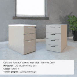 Caissons hauteur bureau avec tops - Gamme Cosy - Ambiance