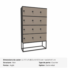 Casier 12 cases avec multi serrures – Gamme Primo - Argile