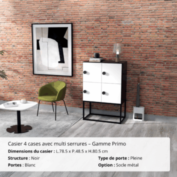 Casier 4 cases avec multi serrures – Gamme Primo - Ambiance