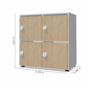 Casier 4 cases avec multi serrures – Gamme Primo - dimensions