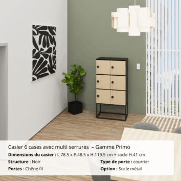 Casier 6 cases avec multi serrures - Gamme Primo - Ambiance