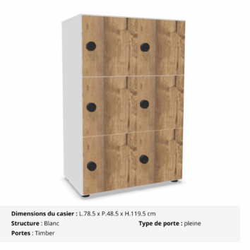 Casier 6 cases avec multi serrures - Gamme Primo - timber