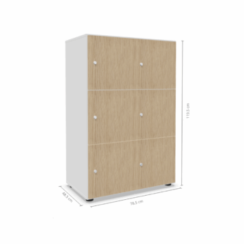 Casier 6 cases avec multi serrures – Gamme Primo - Dimensions (1)