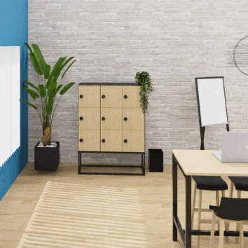 Casier 9 cases avec multi serrures - Gamme Primo - ambiance simple