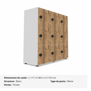 Casier 9 cases avec multi serrures - Gamme Primo - timber