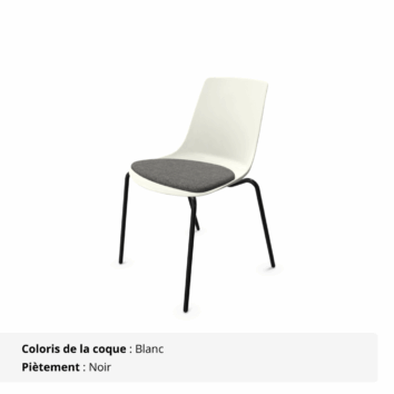 Chaises polyvalentes avec placet - Elya - blanc et noir