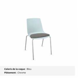 Chaises polyvalentes avec placet - Elya - bleu et chrome