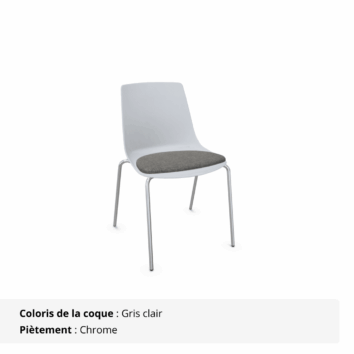 Chaises polyvalentes avec placet - Elya - gris clair et chrome
