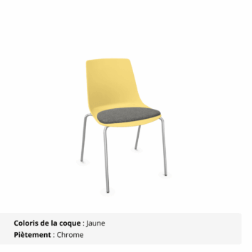 Chaises polyvalentes avec placet - Elya - jaune et chrome