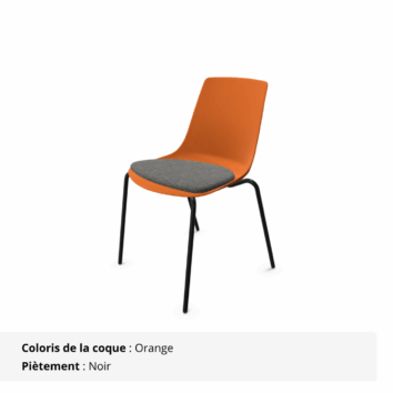 Chaises polyvalentes avec placet - Elya - orange et noir