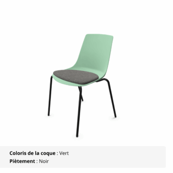 Chaises polyvalentes avec placet - Elya - vert et noir