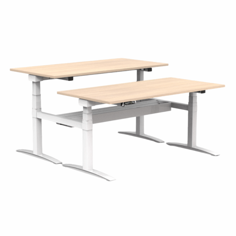 Ensemble de 2 bureaux en vis à vis assis-debout électrique - L. 140 à 180 cm - 2 moteurs - Gamme Altitude - simple