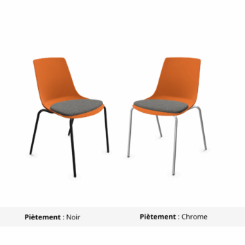 Piètement noir et chrome chaise Elya