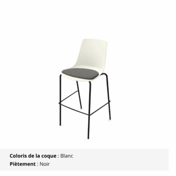 Tabouret Elya - Blanc et noir