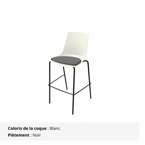Tabouret Elya - Blanc et noir