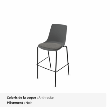 Tabouret Elya - anthracite et noir