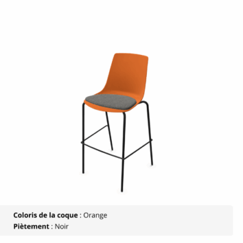 Tabouret Elya - orange et noir