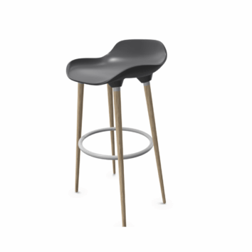 Tabouret dossier bas Quiétude - Anthracite