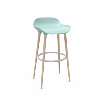 Tabouret dossier bas Quiétude - Aqua