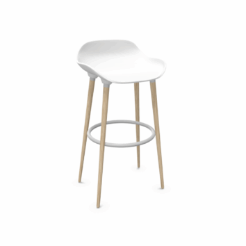 Tabouret dossier bas Quiétude - Blanc